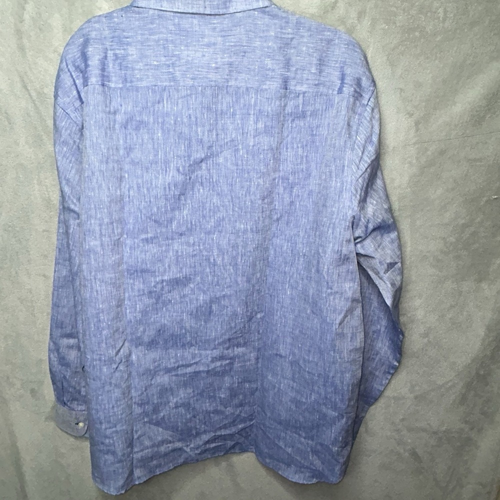 Joseph Abboud Blue Linen Blend Casual Shirt XXL 2XL NWT - Picture 4 of 8